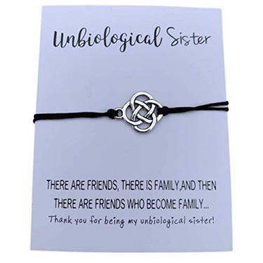 Imagem de Pulseira Unbiological Sister Charme, Pulseira Soul Sister, Melhor Amiga, Pulseira da Amizade, Presentes para BFF, Pulseiras Ajustáveis do Infinito de Melhor Amigo para Mulheres, Adolescentes e Meninas, 8 inches, sem pedra