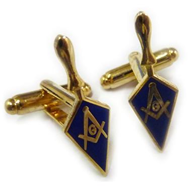 Imagem de Conjunto de abotoaduras de bússola com maçonaria maçônica Trowel