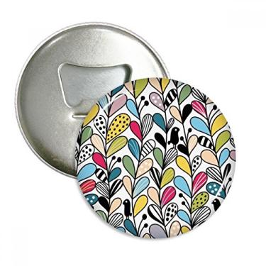 Imagem de Desenho de folhas de coração abridor de garrafa ímã de geladeira emblema multifuncional