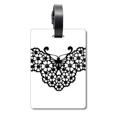 Imagem de Borboleta com asas florais, etiqueta de bagagem para cartão de bagagem, Multicolorido.