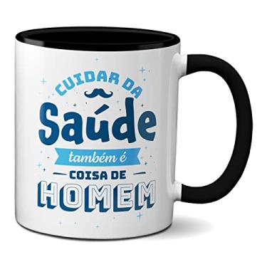 Imagem de Caneca Cuidar Da Saúde Também É Coisa De Homem Novembro Azul (Preta)