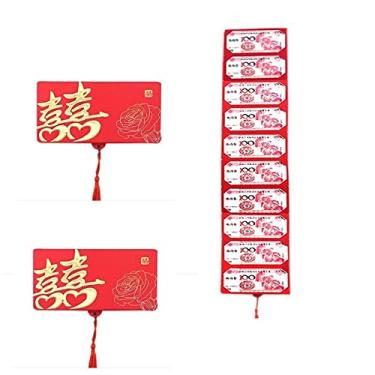 Imagem de 2 peças bolsa vermelha dobrada bolsa vermelha de papel bolsa vermelha da sorte bolsa de dinheiro de casamento bolsa vermelha de aniversário material de festa chinês (Estilo 6)