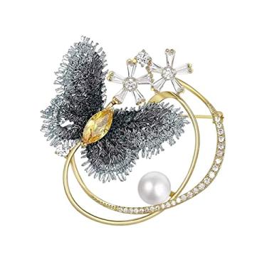 Imagem de KIZQYN Broche feminino criativo e personalizado broche de borboleta acessórios de vestuário de botão de xale broche feminino delicado acessório de fantasia