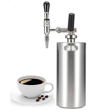 Imagem de Pilipane Máquina de Café Nitro Cold Brew, Sistema de Gás Nitrogênio em Aço Inoxidável, 3.6L, Prata