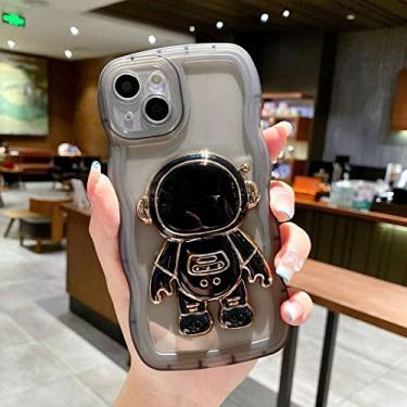 Imagem de para iPhone 14 13 Pro Max para iPhone 12 XR Wavy Edge Astronaut Stand Phone Case Soft Case Color Protective Case, Black, para iphone 14ProMax