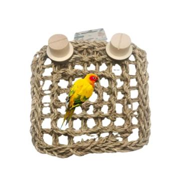 Imagem de Barn Eleven Tapete de alga marinha para pássaros, rede tecida de alga marinha natural, brinquedos de parede para periquitos, tapete de rede com ganchos para periquitos, calopsas, periquitos, periquitos, periquitos, periquitos, periquitos (pequeno)