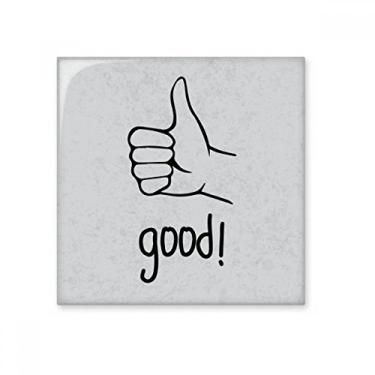 Imagem de Polegar preto personalizado Gesto Azulejo de cerâmica brilhante Decalque de tijolo vitrificado Pedra adornada