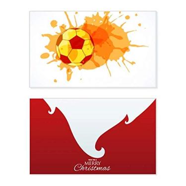 Imagem de Bola de futebol laranja, esportes, férias, comemorações, cartão de felicitações, mensagem de Natal