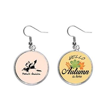 Imagem de Animal Ovibos Moschatus Art Deco Presente Fashion Ovibos Brincos de Folha Outono Joias