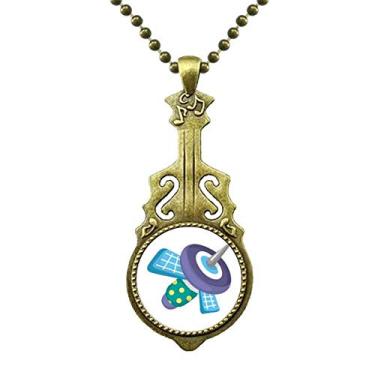 Imagem de DIYthinker Colar de satélite de monstro alienígena do universo joia antiga com pingente de música