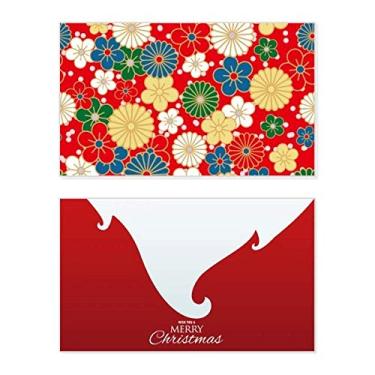 Imagem de Art Sakura Flowers Japan Style Holiday Holiday Merry Christmas Cartões de parabéns Mensagem de Natal