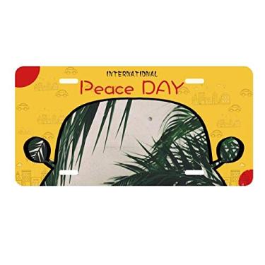 Imagem de DIYthinker Fotografia Folha Planta Imagem Natureza Placa de Licença Etiqueta Decoração de Carro Dia da Paz