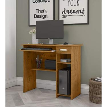 Imagem de Mesa para computador Viena 1 gaveta 1 nicho cor Malbec - Jm Casa dos Móveis