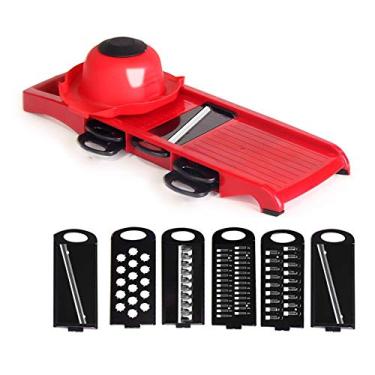 Imagem de Unitedheart Mandoline Cortador de cenoura de vegetais de Julienne Cortador de cebola com 5 lâminas Acessórios de cozinha Bolsa de câmera triangular