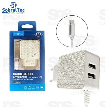 Imagem de Carregador Inteligente Com 2 Portas Usb Inova 3.1A- Car-9011