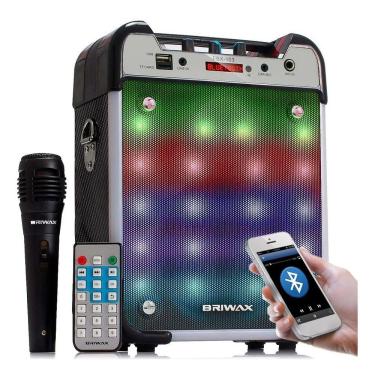 Imagem de Caixa De Som Bluetooth Amplificada 300w Briwax Com Bateria Recarregável Rádio Fm Microfone Mp3 Usb