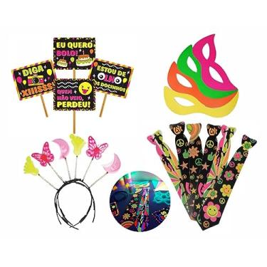 Imagem de Kit Festa Neon Balada Adereços Aniversário Casamento