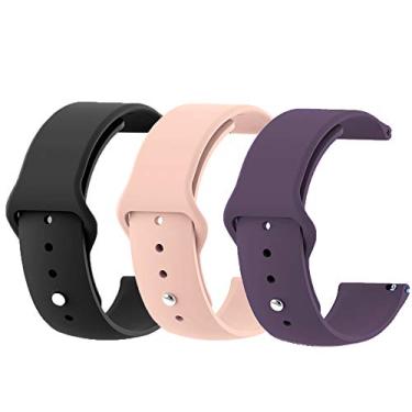Imagem de Kit 3 Pulseiras NSmart compatíveis com Amazfit BIP (Preta+Rosa+Roxa tipo Apple)