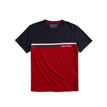 Imagem de Nautica Camiseta masculina Navtech Colorblock, Nautica Red, 3X-Large