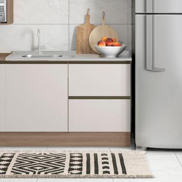 Imagem de Balcão 1 Porta 3 Gavetas 120cm Flex sem Tampo para Pia Etina carvalho oak/off white