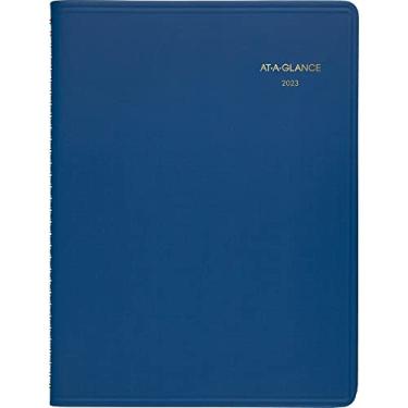 Imagem de AT-A-GLANCE Agenda semanal 2023, livro de compromissos quarto de hora, 21,5 x 28 cm, grande, cor da moda, azul (7094020)
