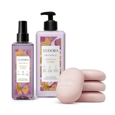 Imagem de Eudora Kit Instance Ameixa e Praliné: Sabonete em Barra Perfumado 4x80g + Creme Corporal 400ml + Spray Perfumado 200ml