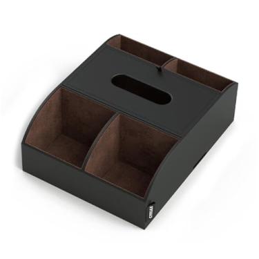 Imagem de Daconovo Caixa de armazenamento de apoio de braço do carro multi-funcional caixa de tecido console organizador de couro interior suporte de copo para carro caminhão suv