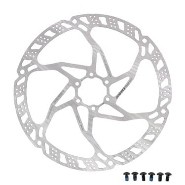 Imagem de DJC Disco de freio de bicicleta Disco de freio MTB Disco de freio 160 180 203 mm com 6 parafusos de aço inoxidável para rotor de freio de bicicleta de estrada (203 mm)