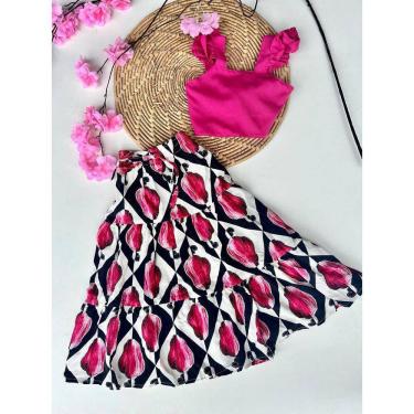 Imagem de Conjunto Infantil Blogueirinha Saia Longa E Cropped