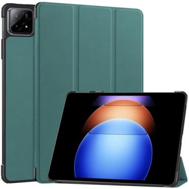 Imagem de Capa para tablet Compatível com Xiaomi Pad 6S Pro 12,4 polegadas 2024 capa lançada capa tripla para tablet inteligente, capa protetora leve capa traseira rígida para PC capa fina ângulos de visão múlt