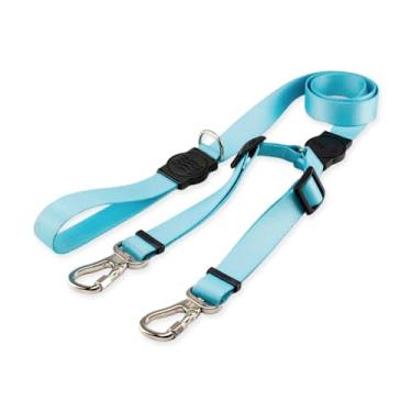 Imagem de Dog Trip Brasil Coleira Guia Dupla Para Cães Cachorro Adestramento Passeio Tamanho Porte Grande Médio Pequeno (P, Wave)