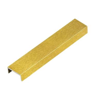 Imagem de Perfil de Alumínio para Acabamento 10mm X 1,0cm Luxor - caixa com 5 Unidade - Dourado Escovado