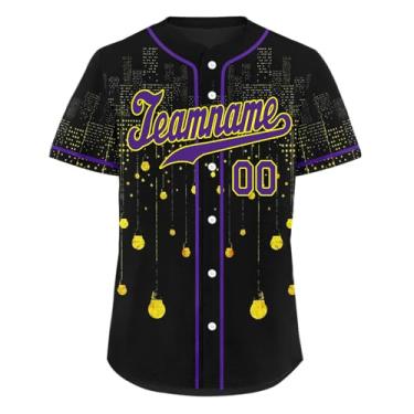 Imagem de AWSOLE Camisetas de beisebol personalizadas com design urbano uniforme de equipe de baixo para baixo, camisas masculinas, número de nome costurado, Estilo 3, P