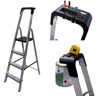 Imagem de Escada Doméstica 4 Degraus Em Alumínio Botafogo Pro Esc0024