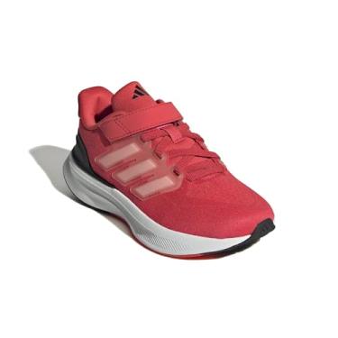 Imagem de adidas Tênis infantil unissex Ultrabounce 5 de renda elástica, Vermelho brilhante/branco/preto, 15