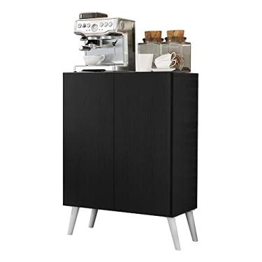 Imagem de Aparador Buffet 2 Portas Retrô Veneza Multimóveis V3609 Preto/branco