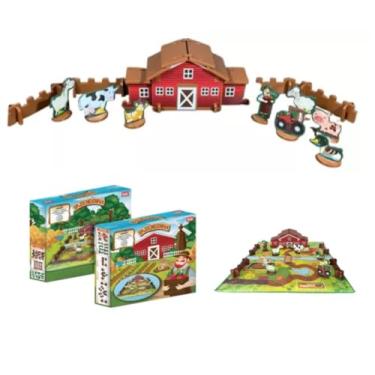 Imagem de Kit Fazendinha Completo Brinquedo Infantil Animais Cenário