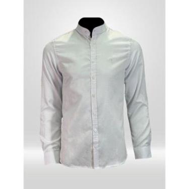 Imagem de Camisa Gola Padre Bata Masculina Branca-Masculino