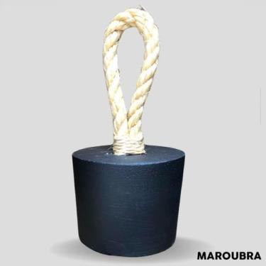 Imagem de Peso De Porta Preto De Concreto Corda Sisal 1Kg - Maroubra