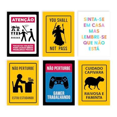 Imagem de Placas Decorativas Aviso Engraçado Decoração Geek Quadro Quarto Sala Gamer
