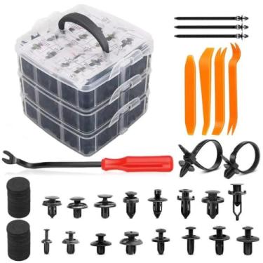 Imagem de Kit de Presilhas e Grampos Universais - 650 Peças com Maleta - Para Para-choque Forro de Porta Painel de Porta e Acabamentos Automotivos Internos e Externos