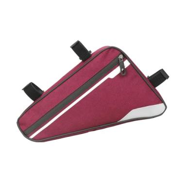 Imagem de Bolsa para Quadro de Bicicleta, Bolsa Triangular à Prova D'água de Grande Capacidade para Bicicleta de Estrada e Montanha (Vermelho)