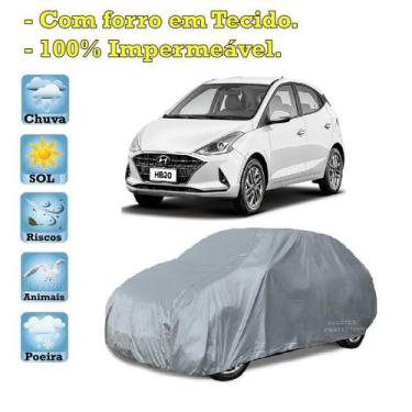 Imagem de Capa com forro cobrir carro Hyundai HB20 Hatch 100% Impermeável Proteç