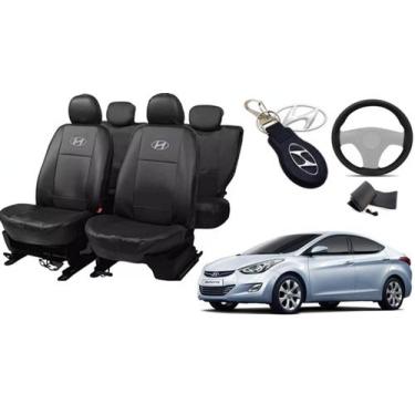 Imagem de Jogo Capas de Couro Hyundai Elantra 2012 + Capa de Volante + Chaveiro 