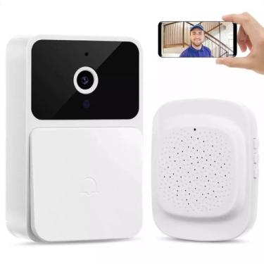 Imagem de Campainha Inteligente com Câmera e Áudio Interfone Wifi Recarregável A