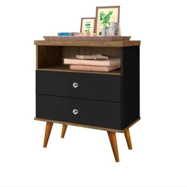 Imagem de Mesa de Cabeceira Retro Status 2G Preto Jequitibá J&A Móveis, Único