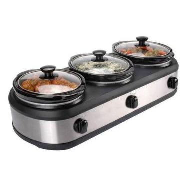 Imagem de Rechaud Elétrico Triplo Buffet Slow Cooker 3 Panelas 220v - Members Ma