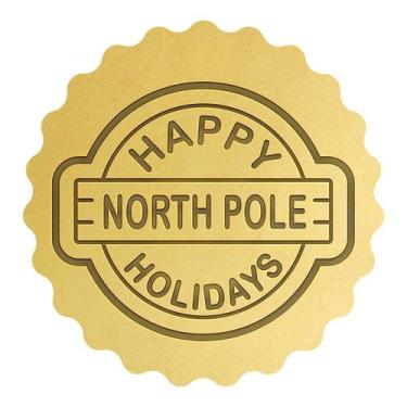Imagem de Cortador Biscoito Selo Happy Holidays North Pole - DOCE IMPRESSO,  5cm
