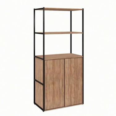 Imagem de Estante Shelf 2 PT Ameixa e Preta 139 cm - GEBBWEB