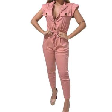 Imagem de Macaquinho Pantacourt Feminino Macacao Jogger Tendencia - Hot Desconto